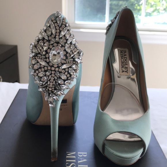 light blue badgley mischka shoes